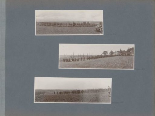 Marching soldiers in a field in France