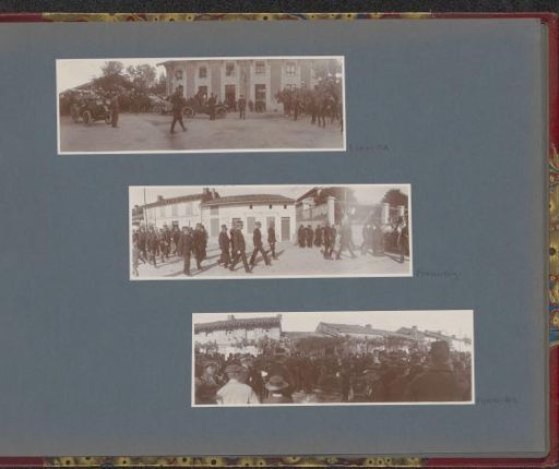 Soldiers and public in a street in France