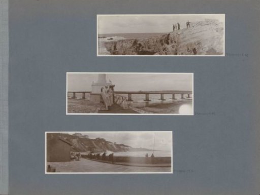 Public and anglers behind a sea wall at the French coast