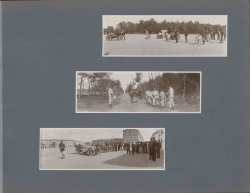 Civilians with bicycles looking at cars in France