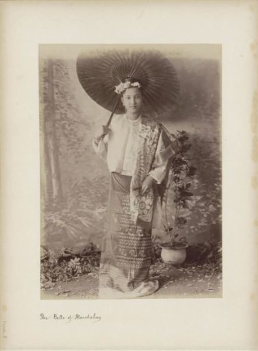 Portrait of a young women from Mandalay with an umbrella, Myanmar