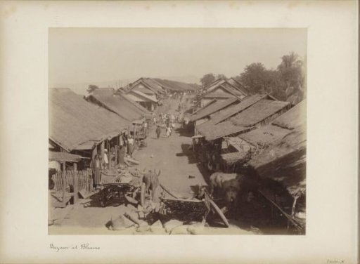 Market street in Bhamo, Myanmar
