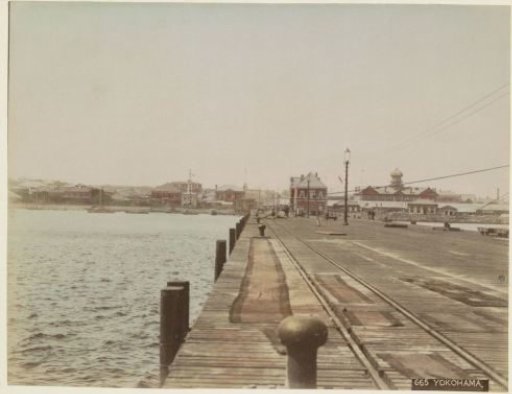 Quay and houses in Yokohama