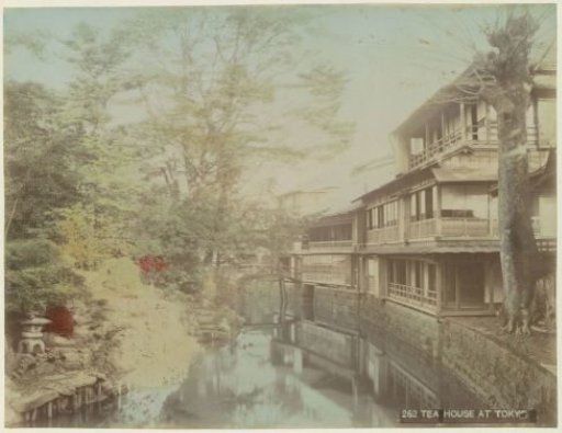 Tea house by the water in Tokyo