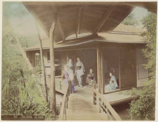 Five women at a tea house in Tokyo