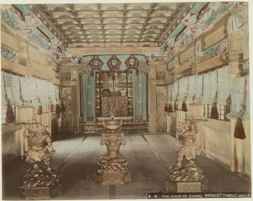 Interior with door of the Rinnoji Temple in Nikko