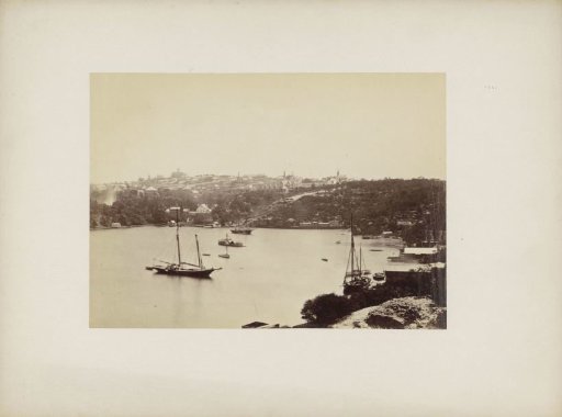 View of the harbour and buildings of (probably) Sydney
