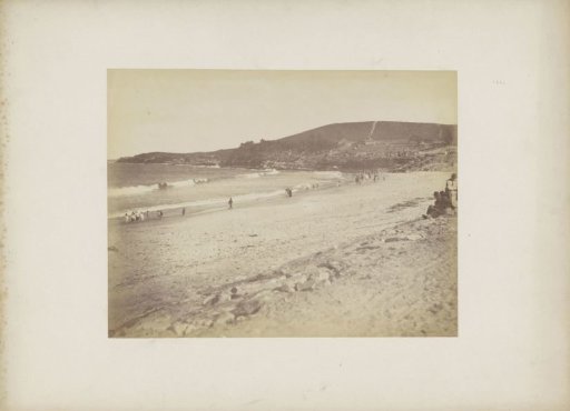 Bathing guests at a beach, presumably in Sydney