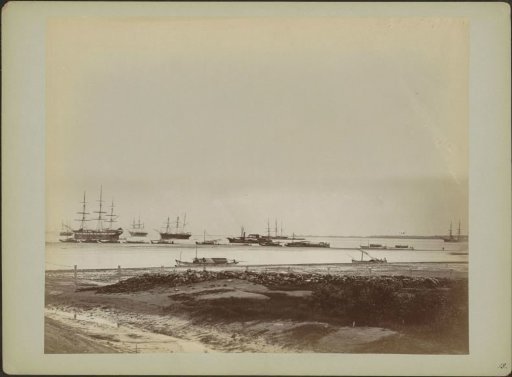 View of ships at the roadstead of Surabaya