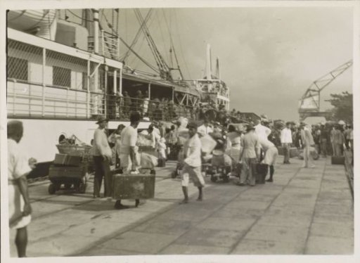 Loading and unloading activities on the quay of Tanjung Priok