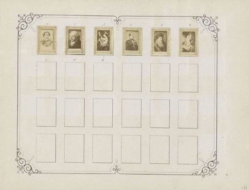 Two album leaves with names and images of various persons and scenes