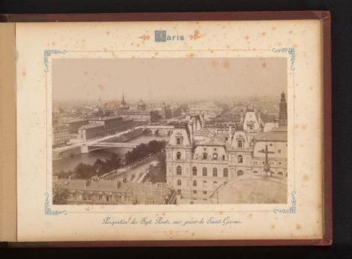 View of Paris with seven bridges over the Seine