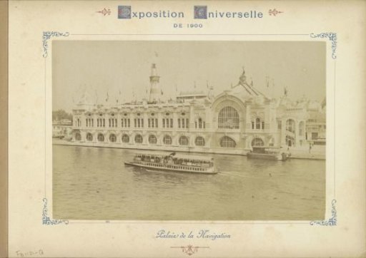 View of the Palais de la Navigation de Commerce along the Seine in Paris