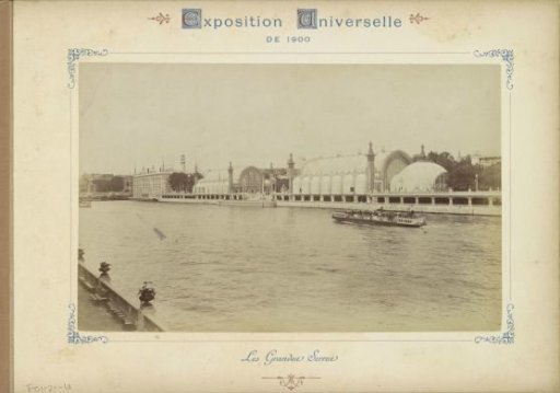 View of the greenhouses of the Palais de l'Horticulture along the Seine in Paris