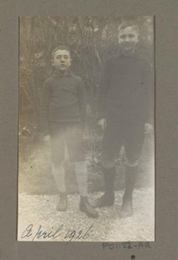 Two boys, presumably Hans and Georges Bergsma in Sumatra
