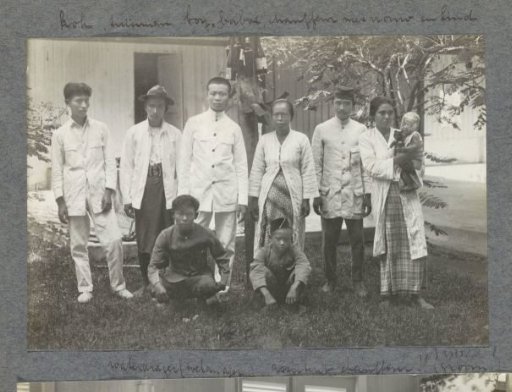 Group photo of the domestic staff of the Bergsma family in Sumatra