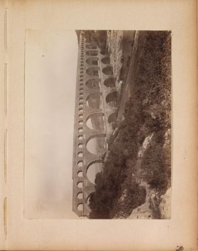 View of the aqueduct Pont du Gard