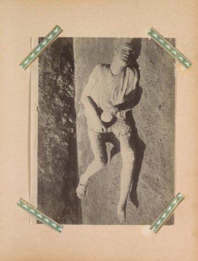 Cast of a victim of the volcanic eruption in Pompeii