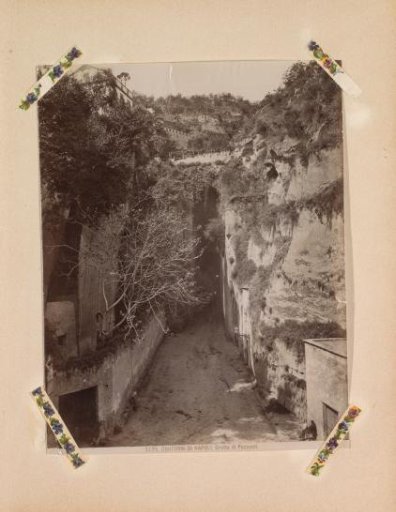 View of the entrance to the grottoes of Pozzuoli