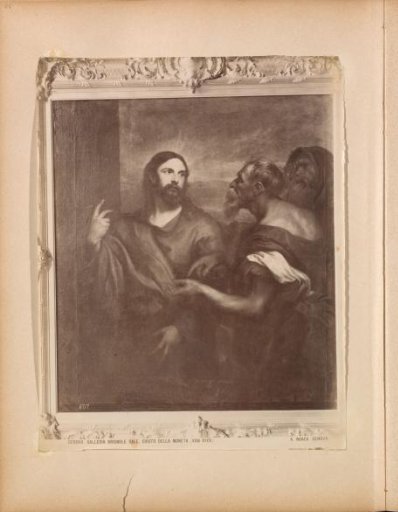 Photographic reproduction of a painting by Anthony van Dyck, depicting Christ and the tribute money
