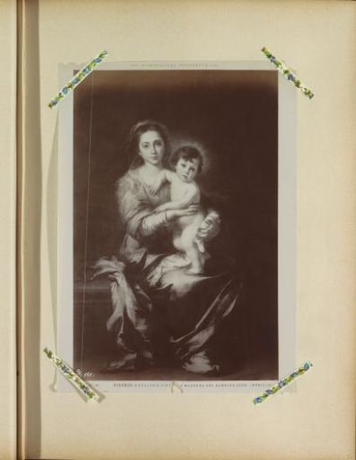 Photographic reproduction of a painting by Bartolomé Esteban Murillo depicting Mary with Child