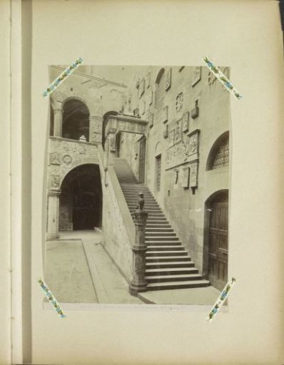 Staircase and courtyard of the Palazzo del Bargello in Florence