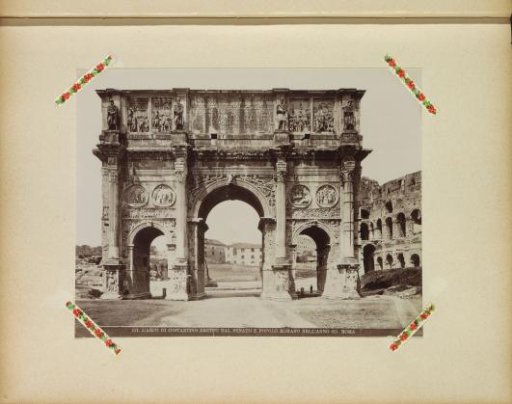 Arch of Constantine with the Colosseum to the right in Rome