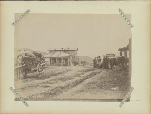 People at a sentry box on the military road in Georgia