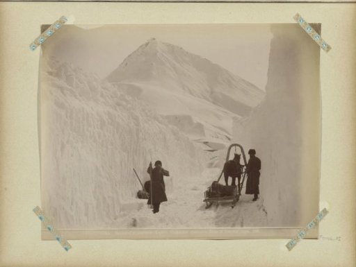 Snow-clearers on the military road in Georgia