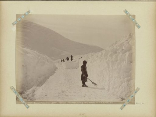 Snow-clearers on the military road in Georgia
