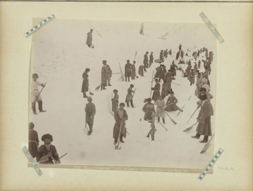 Snow-clearers on the military road in Georgia