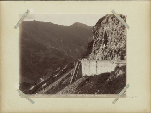 Mountain landscape with military road in Georgia