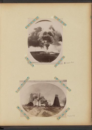 Burning oil well in Baku