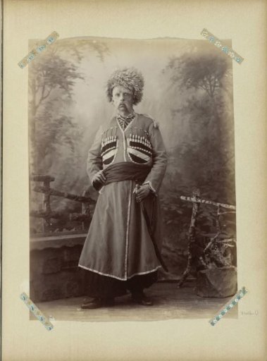 Portrait of an unknown man with fur cap, probably from the Caucasus
