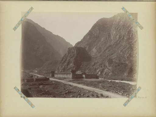 Mountain landscape with Queen Tamarafort in Georgia
