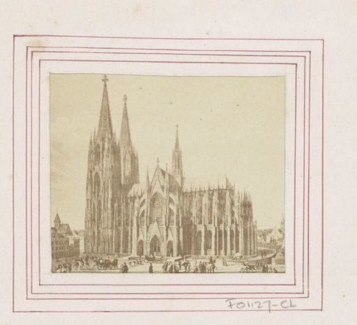 Photographic reproduction of (presumably) a print depicting the Cologne Cathedral