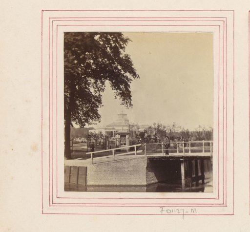 Bridge in The Hague with a pavilion in the background