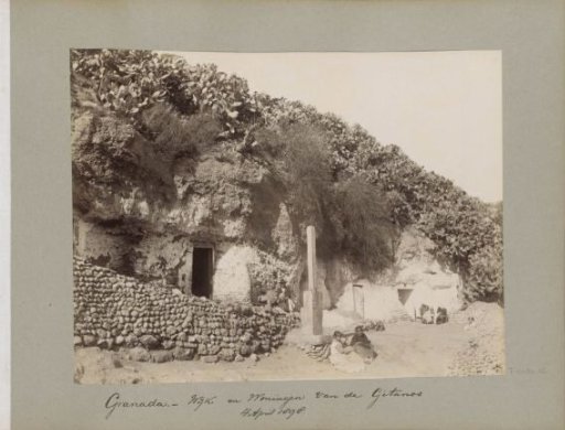 Roma (gitanos) at rock dwellings in Granada