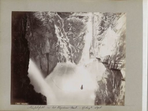 View of the Kesselfall in the Kapruner Tal with wooden stairs on the right