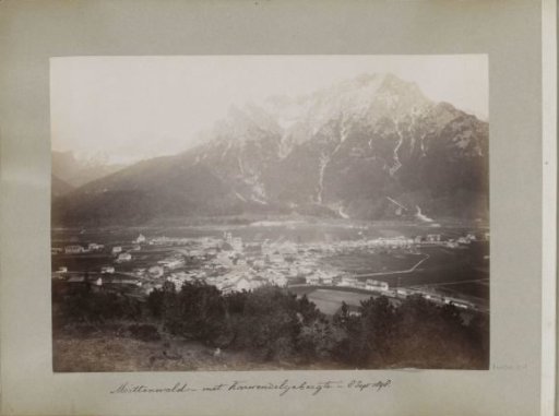 View of Mittenwald with the Karwendel mountains in the background