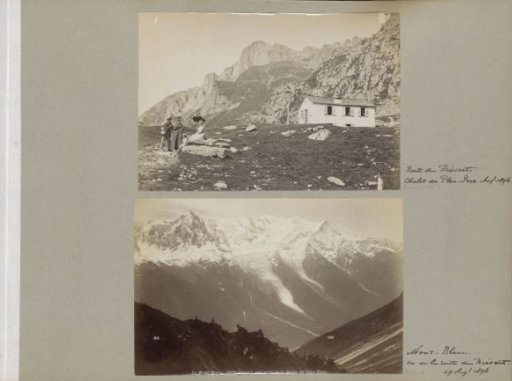Group of Hikers Posing at the Plan-Praz Mountain Hut on the Flanks of the Brévent in the Haute-Savoie