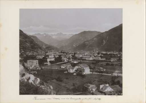 View of Bolzano and the Rosengarten Massif