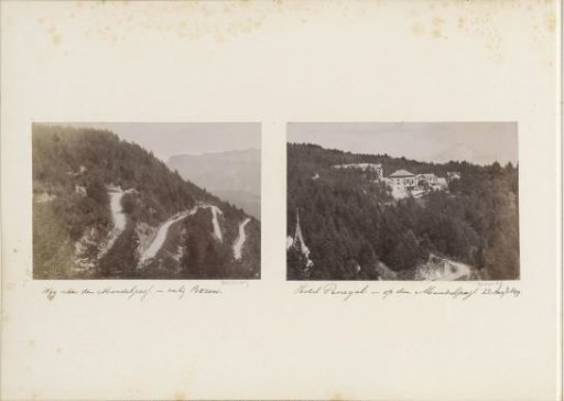 Road with hairpin bends to the Mendel Pass near Bolzano