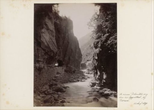 Road along a river through the Eggental