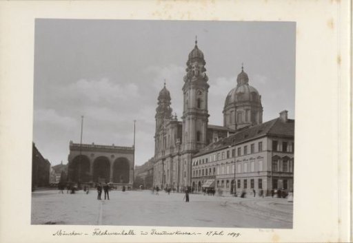 Odeonsplatz in Munich with the Feldherrnhalle on the left and the Theatine Church on the right