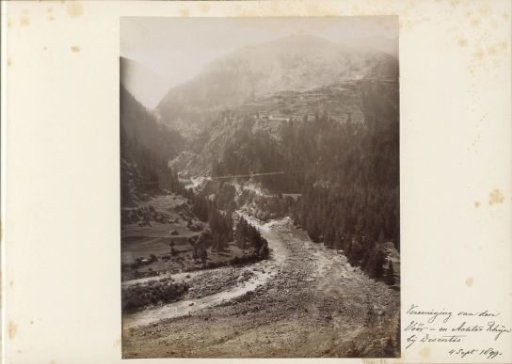 Confluence of the Vorderrhein and Hinterrhein at Disentis-Mustér
