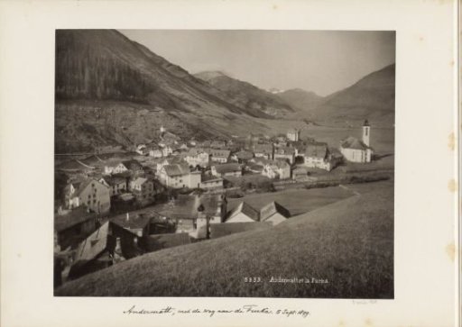 View of Andermatt and the Furka Pass