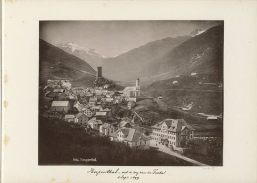 View of Hospental with the Turm der Herren in the background