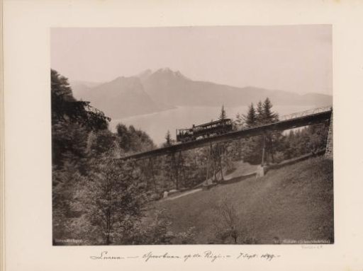 Train on the Schnurtobel Bridge of the Rigi Railway