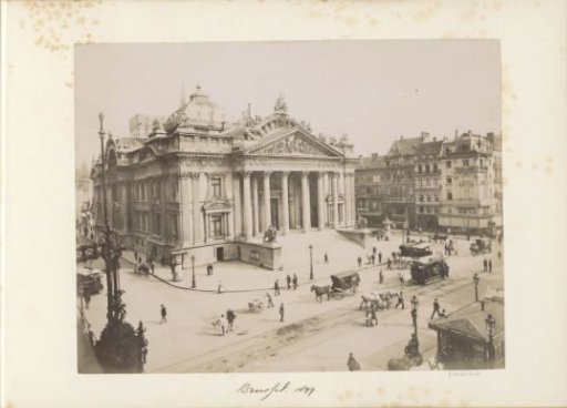 View of the exchange building at the Exchange Square in Brussels